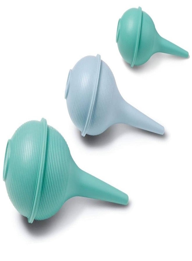 كومفرت أكسيس محاقن مطاطية مريحة لغسل وإزالة شمع الأذن، عبوة مشتركة من 1 أونصة خضراء، 2 أونصة زرقاء، 3 أونصة خضراء - Image 1